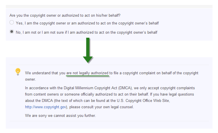 Google DMCA侵害申し立て